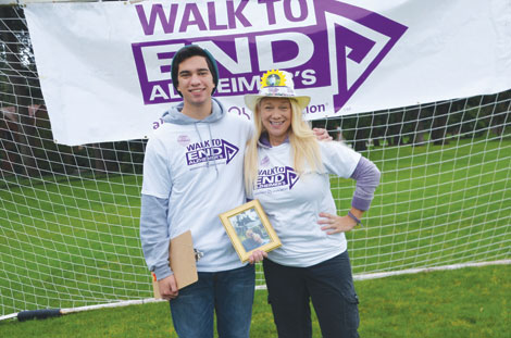 Karen Marez Johnson and her son, Trey Marez, participated in the 2016 Walk to End Alzheimers in Tacoma. (Joan Cronk/for Senior Scene) 