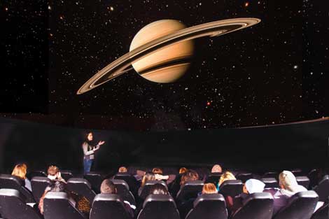 Hillary Stephens, an associate professor of physics and astronomy, is among presenters at Science Dome shows. â€œWe can simulate the night sky or the view out of a space ship,â€ she said. (Pierce College/courtesy photo) 
