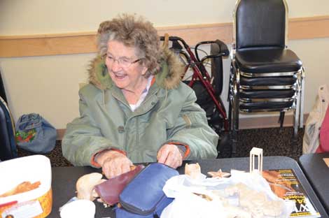 Margaret Imhoff is one of the woodcarvers who meet regularly at Puyallup Activity Center. (Joan Cronk/Senior Scene)