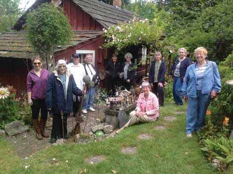 Stopping at Crow Valley Pottery on Orcas Island were (from left) Rebecca Ackerman, Audrey Stacy, Pam Halsan, Catherine Gleva, Marcia Stulgis, Judy Neslund, Linda Finch, Sharon Wolfe, Irene Fluhrer and Stella Jones.