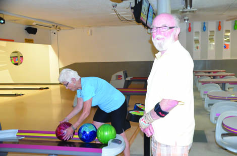Jackie Frederick, who has been bowling since she was 25 years old, and Garry Ranck are among the senior regulars at Chalet Bowl. (Joan Cronk/for Senior Scene)