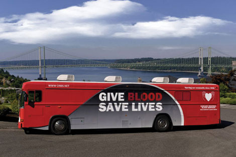 The bloodmobiles for Cascade Regional Blood Services have a new look.